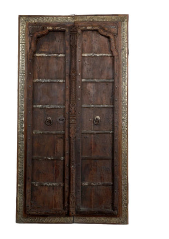 Antique India Carved Double Door with Frame Exterior Doors 81